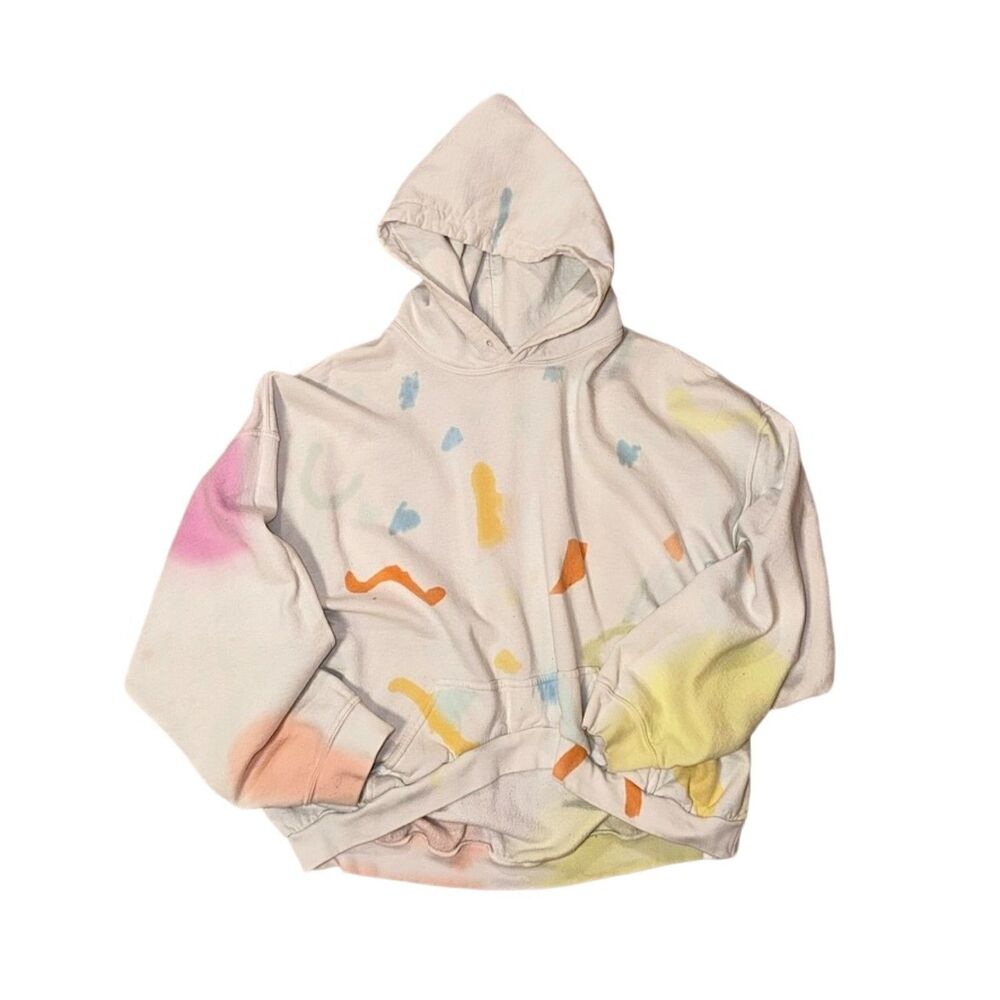 collina strada white paint splatter hoodie